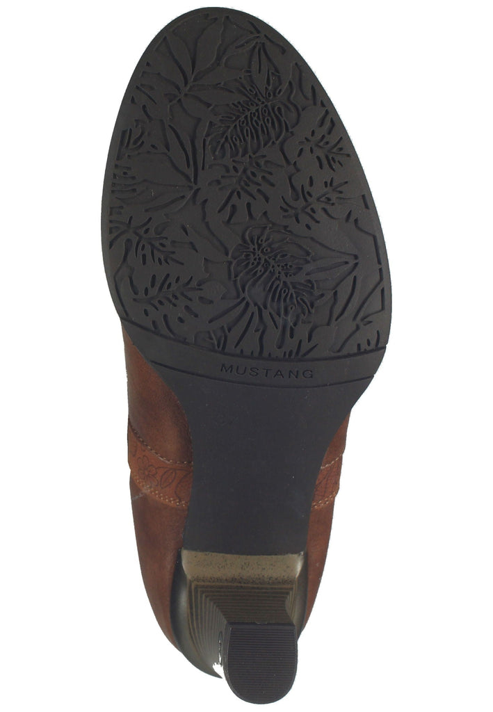 Mustang Stiefelette Lederimitat/Textil Cognac