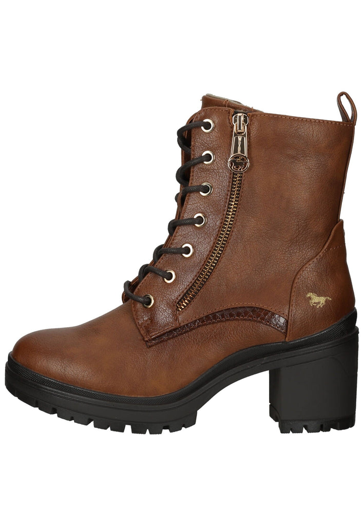 Mustang Stiefelette Lederimitat/Textil Cognac