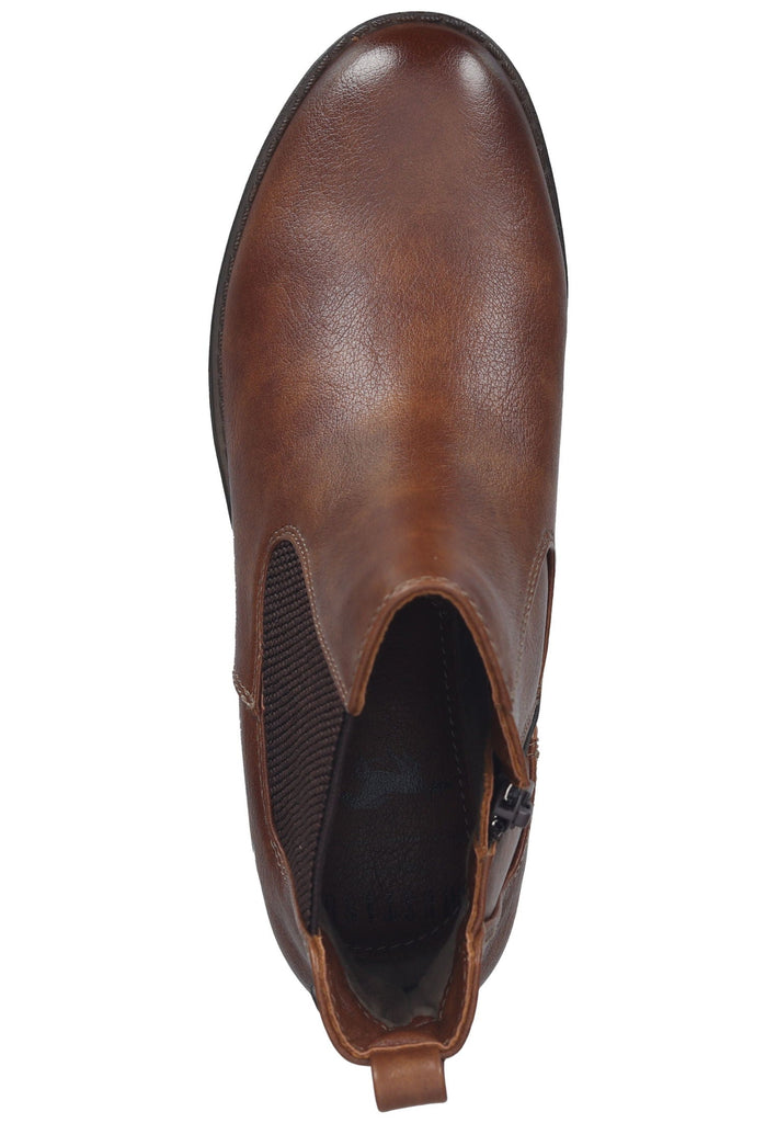 Mustang Stiefelette Lederimitat/Textil Cognac