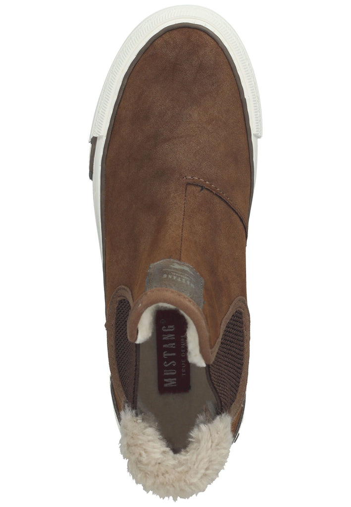 Mustang Stiefelette Lederimitat/Textil Cognac