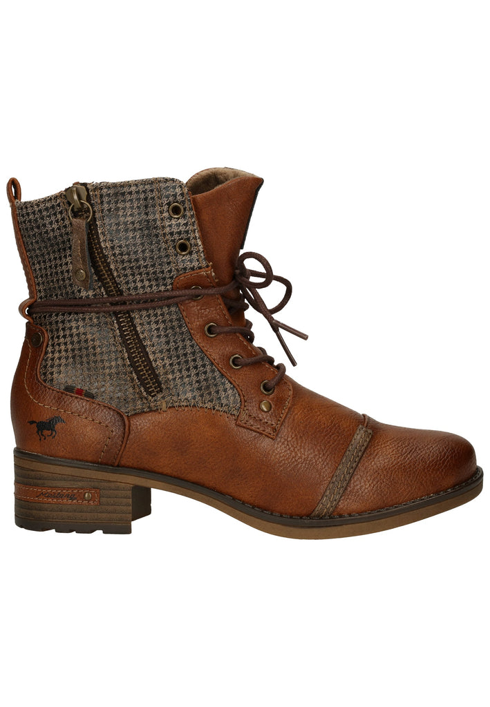 Mustang Stiefelette Lederimitat/Textil Cognac