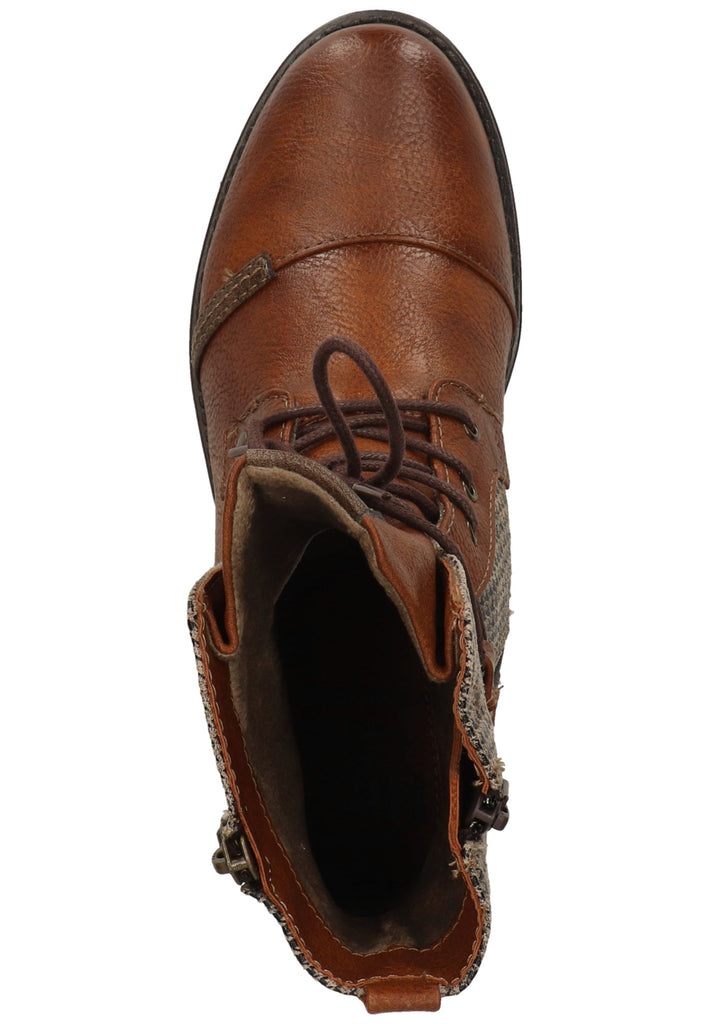 Mustang Stiefelette Lederimitat/Textil Cognac