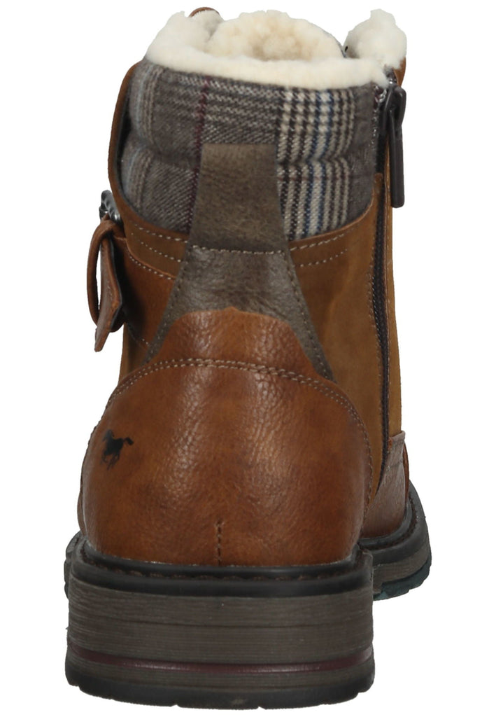 Mustang Stiefelette Lederimitat/Textil Cognac Warmfutter