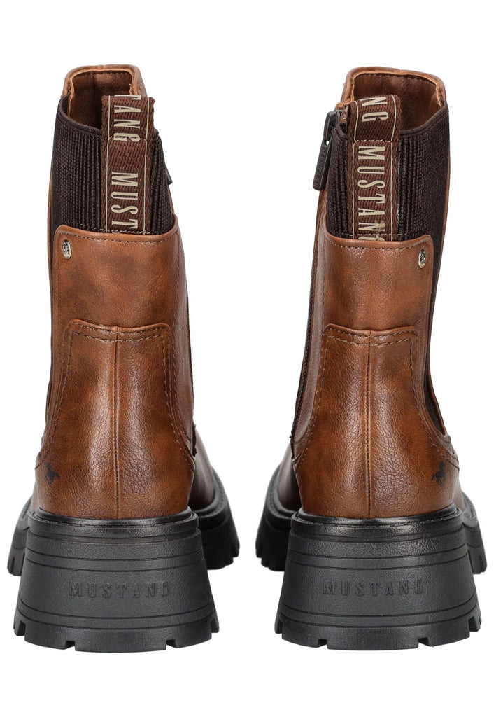 Mustang Stiefelette Lederimitat/Textil Cognac Warmfutter