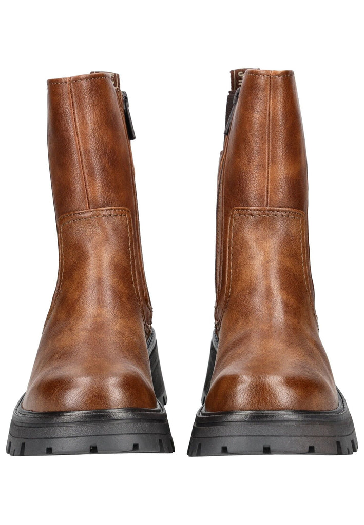 Mustang Stiefelette Lederimitat/Textil Cognac Warmfutter
