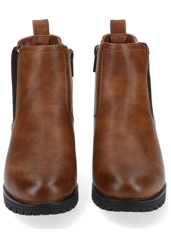 Mustang Stiefelette Lederimitat/Textil Cognac Warmfutter