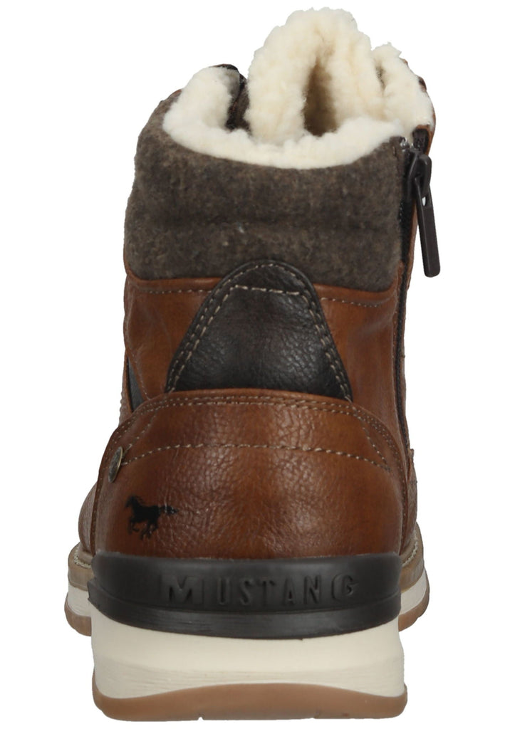 Mustang Stiefelette Lederimitat/Textil Cognac Warmfutter