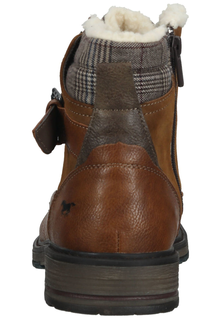 Mustang Stiefelette Lederimitat/Textil Cognac Warmfutter
