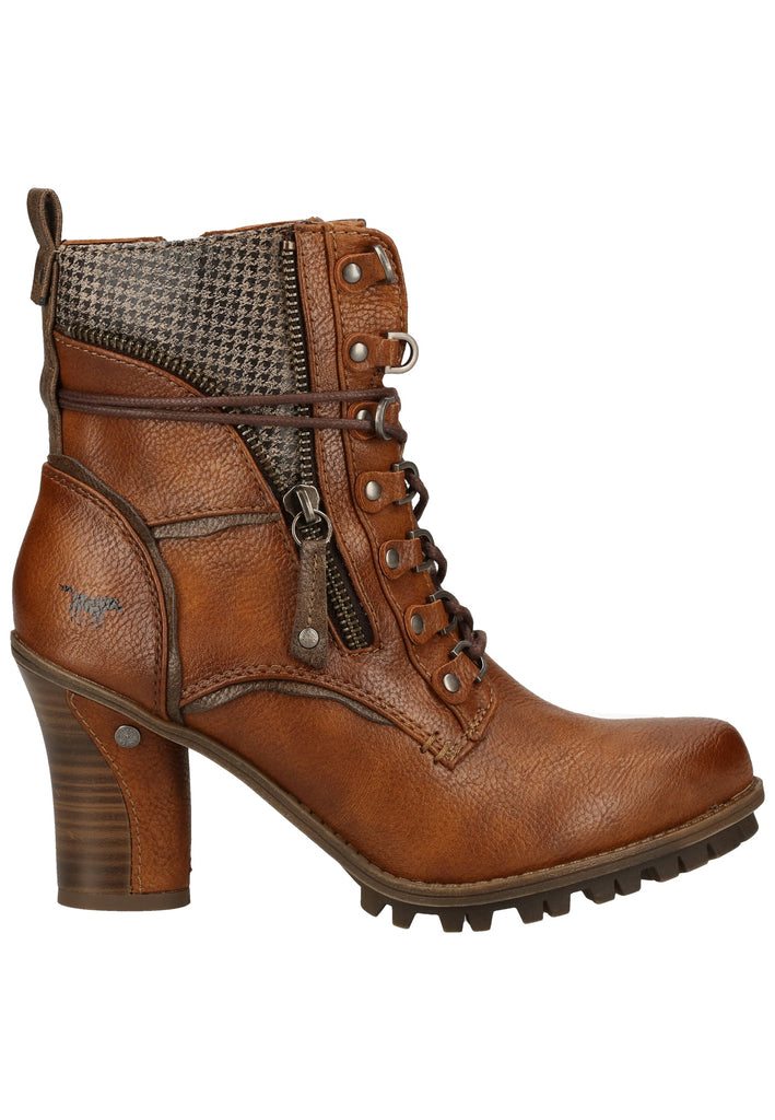 Mustang Stiefelette Lederimitat/Textil Cognac Warmfutter