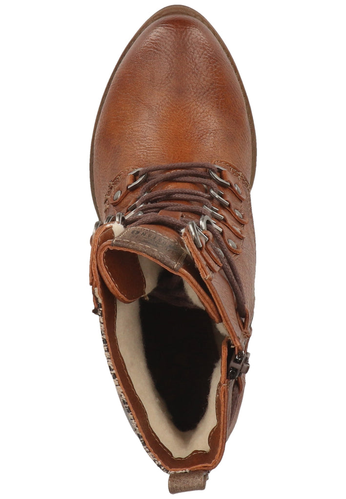 Mustang Stiefelette Lederimitat/Textil Cognac Warmfutter