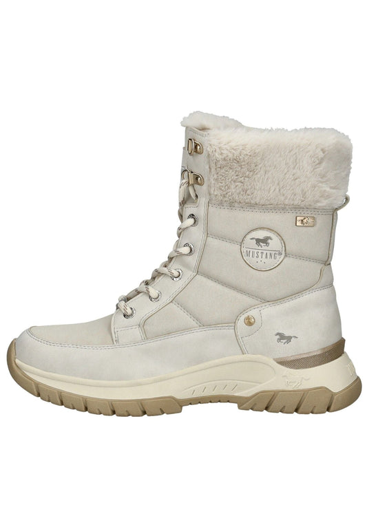 Mustang Stiefelette Lederimitat/Textil Cream Warmfutter