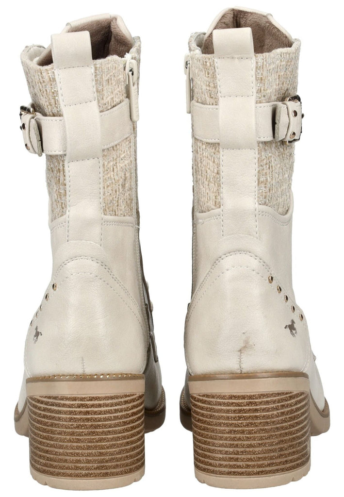 Mustang Stiefelette Lederimitat/Textil Ivory Warmfutter