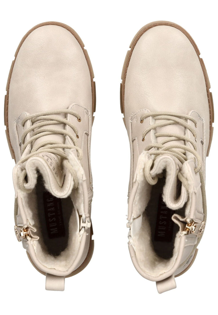Mustang Stiefelette Lederimitat/Textil Ivory Warmfutter