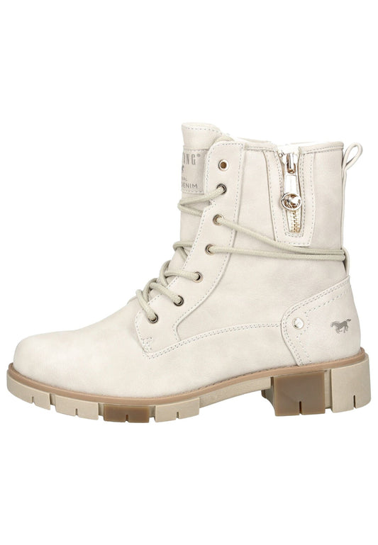 Mustang Stiefelette Lederimitat/Textil Ivory Warmfutter