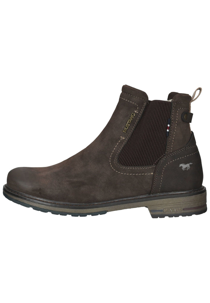 Mustang Stiefelette Lederimitat/Textil Kaffee Warmfutter