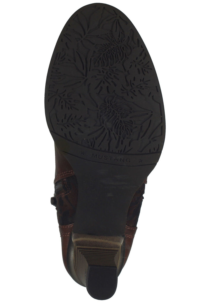 Mustang Stiefelette Lederimitat/Textil Kastanie