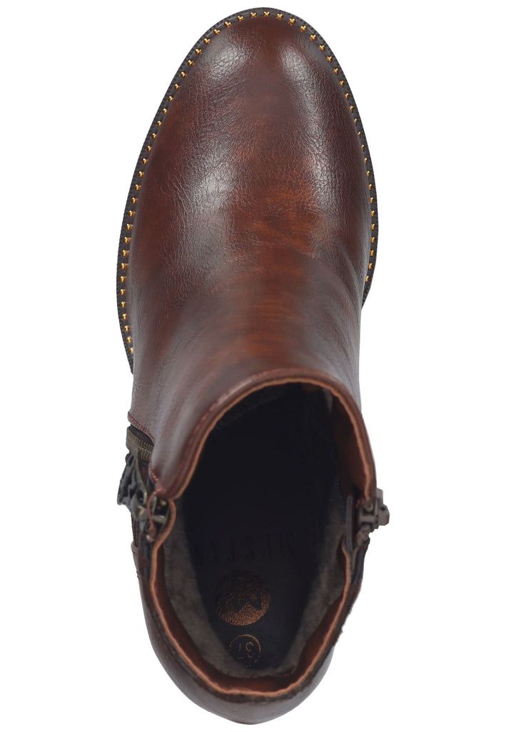 Mustang Stiefelette Lederimitat/Textil Kastanie