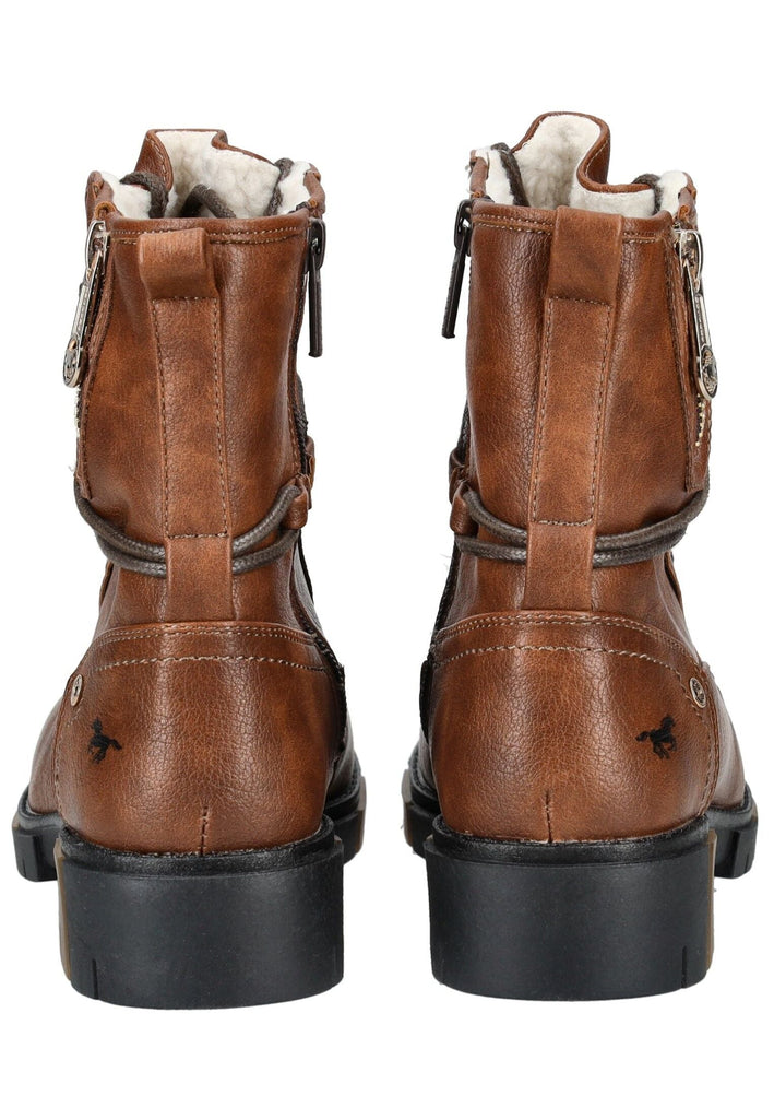 Mustang Stiefelette Lederimitat/Textil Kastanie Warmfutter