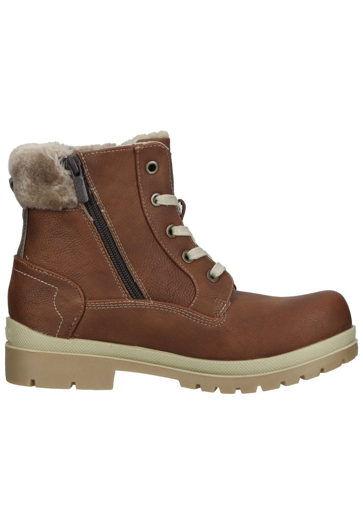 Mustang Stiefelette Lederimitat/Textil Kastanie Warmfutter