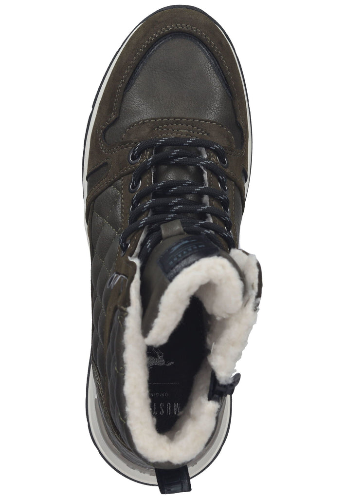 Mustang Stiefelette Lederimitat/Textil Military Warmfutter