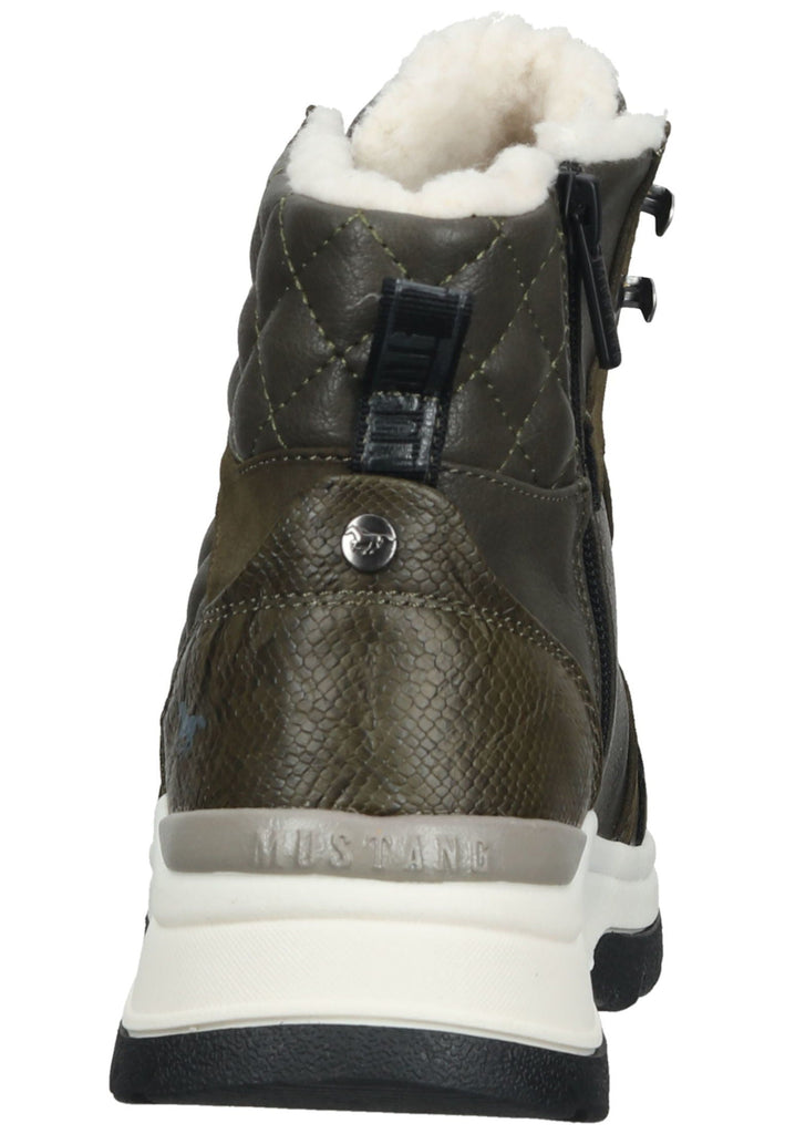 Mustang Stiefelette Lederimitat/Textil Military Warmfutter