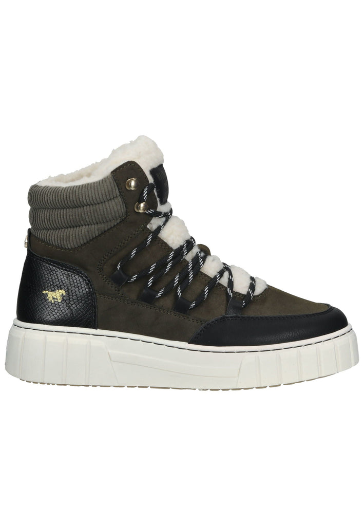 Mustang Stiefelette Lederimitat/Textil Military Warmfutter