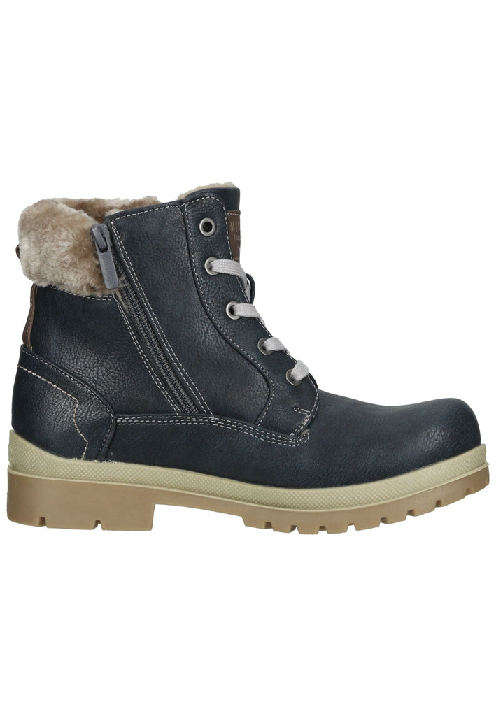 Mustang Stiefelette Lederimitat/Textil Navy Warmfutter