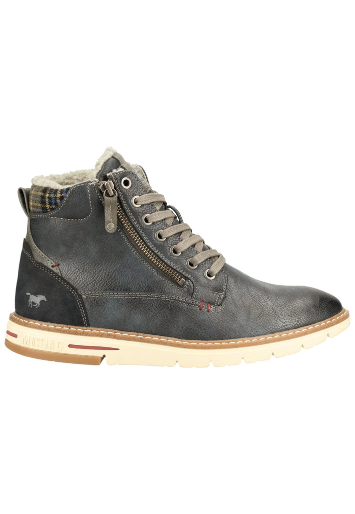 Mustang Stiefelette Lederimitat/Textil Navy Warmfutter