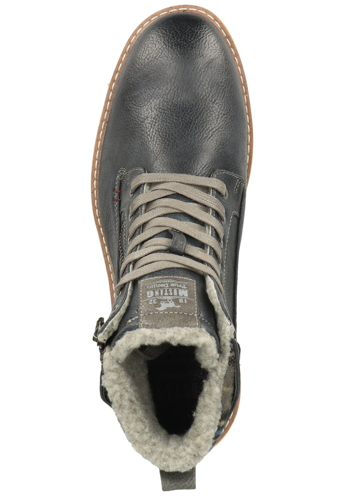 Mustang Stiefelette Lederimitat/Textil Navy Warmfutter