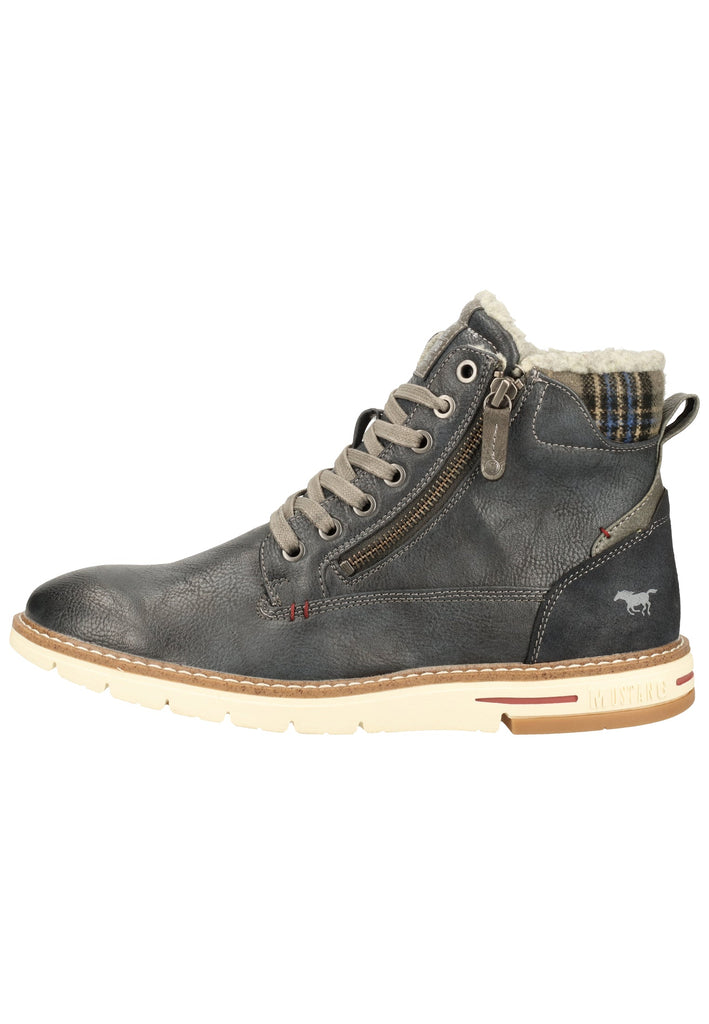 Mustang Stiefelette Lederimitat/Textil Navy Warmfutter