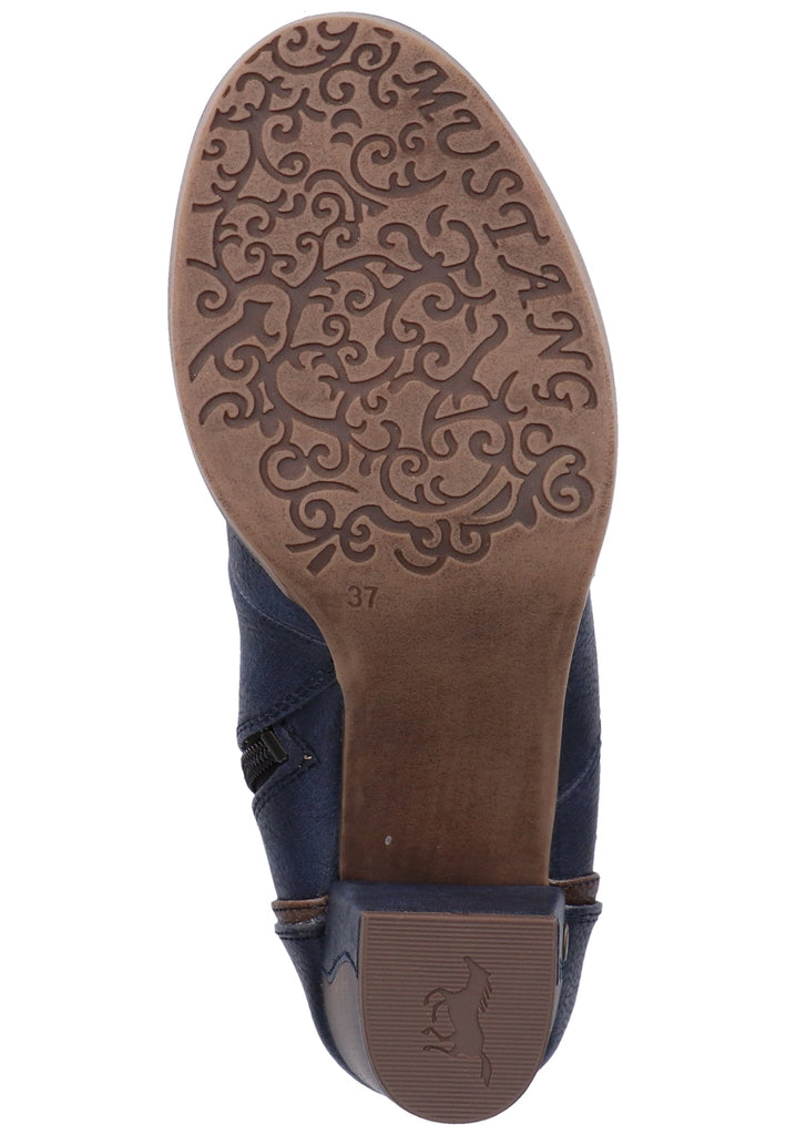 Mustang Stiefelette Lederimitat/Textil Navy Warmfutter