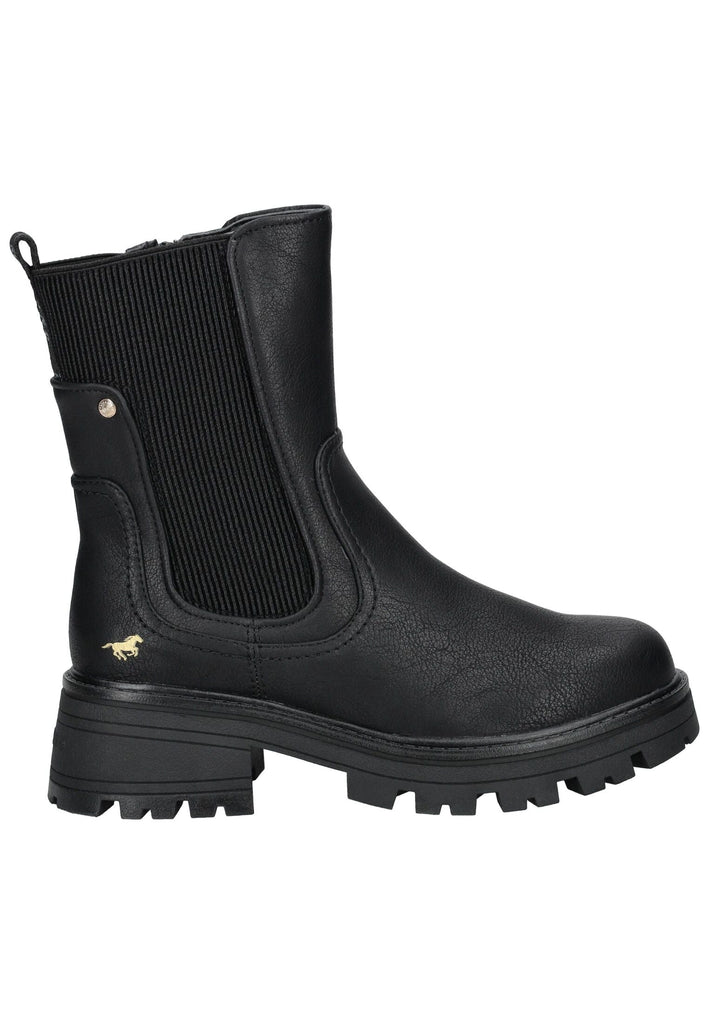 Mustang Stiefelette Lederimitat/Textil Schwarz Warmfutter