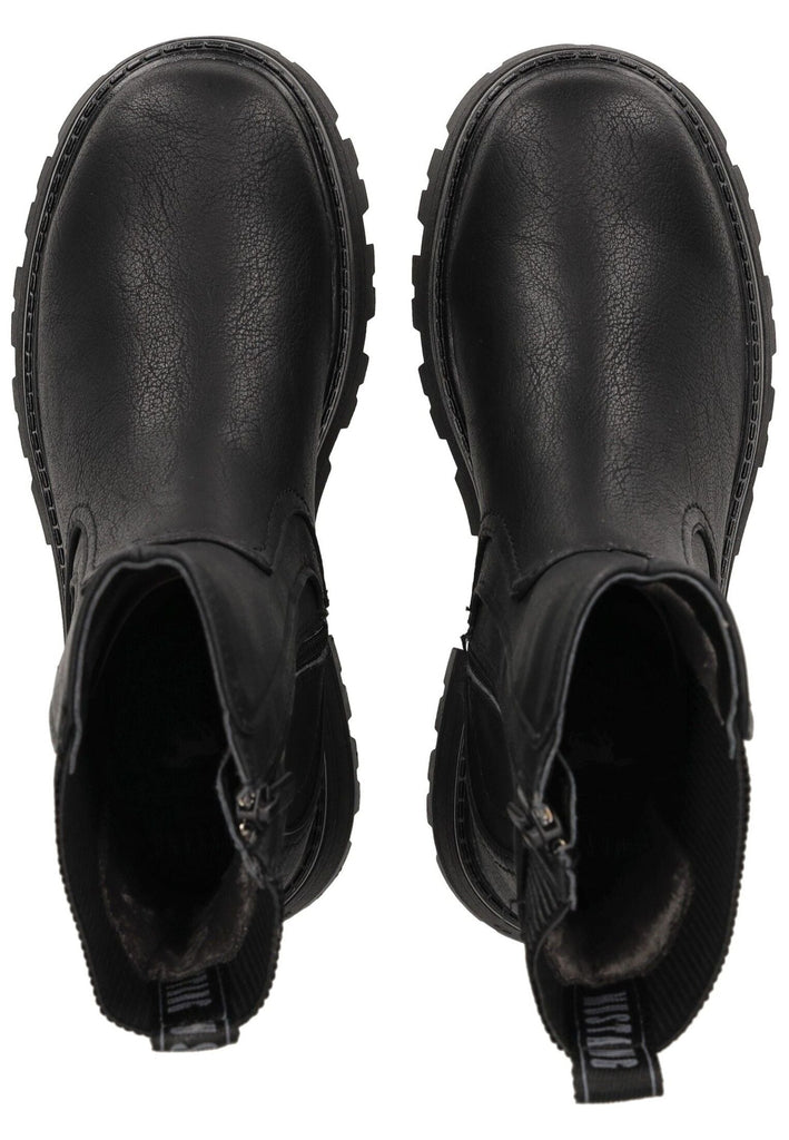 Mustang Stiefelette Lederimitat/Textil Schwarz Warmfutter