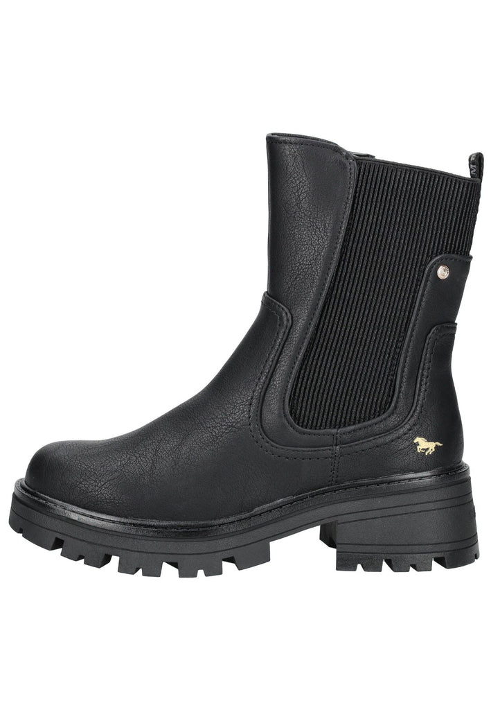 Mustang Stiefelette Lederimitat/Textil Schwarz Warmfutter