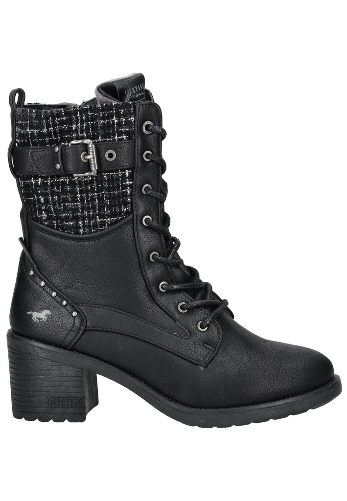 Mustang Stiefelette Lederimitat/Textil Schwarz Warmfutter