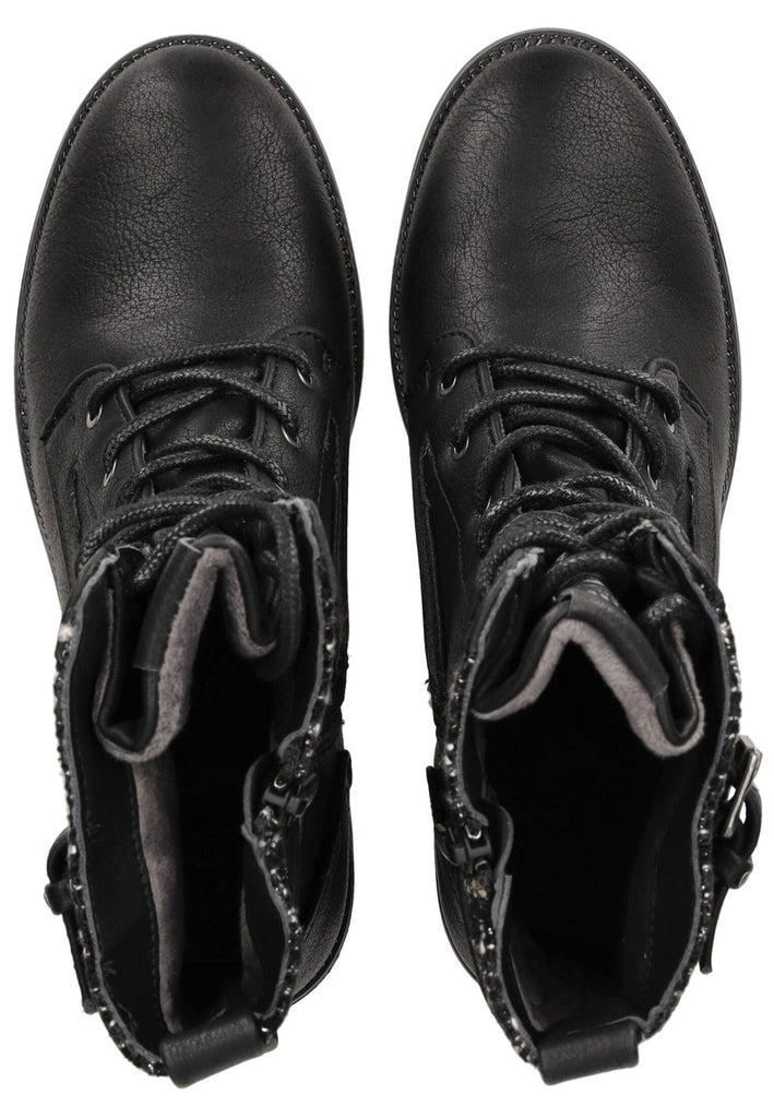 Mustang Stiefelette Lederimitat/Textil Schwarz Warmfutter