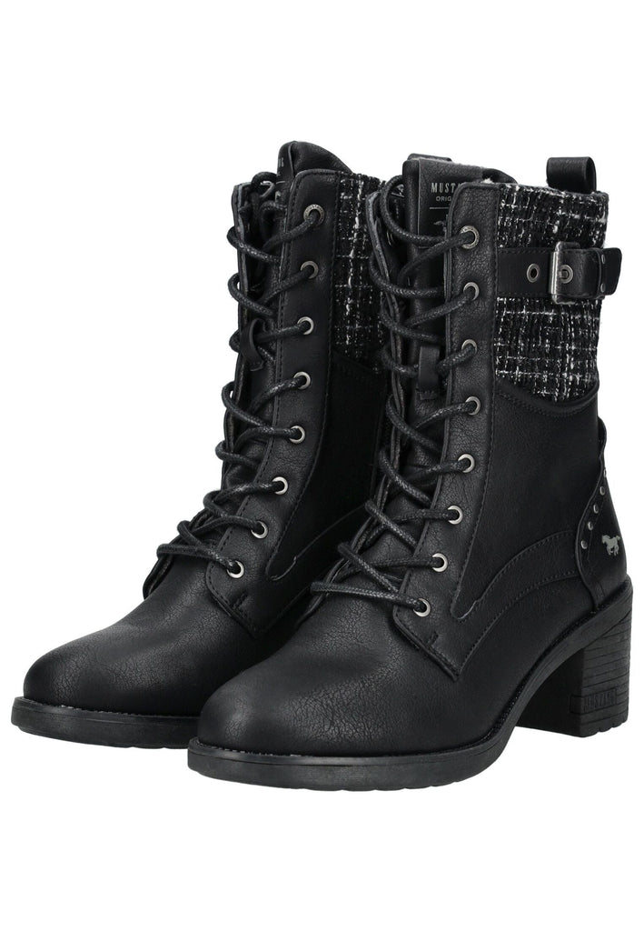 Mustang Stiefelette Lederimitat/Textil Schwarz Warmfutter