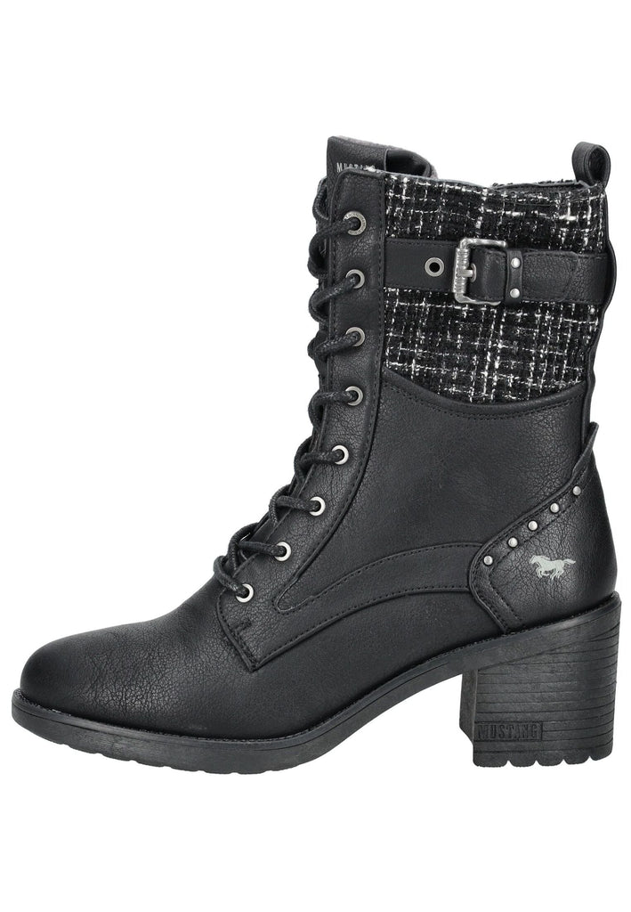 Mustang Stiefelette Lederimitat/Textil Schwarz Warmfutter
