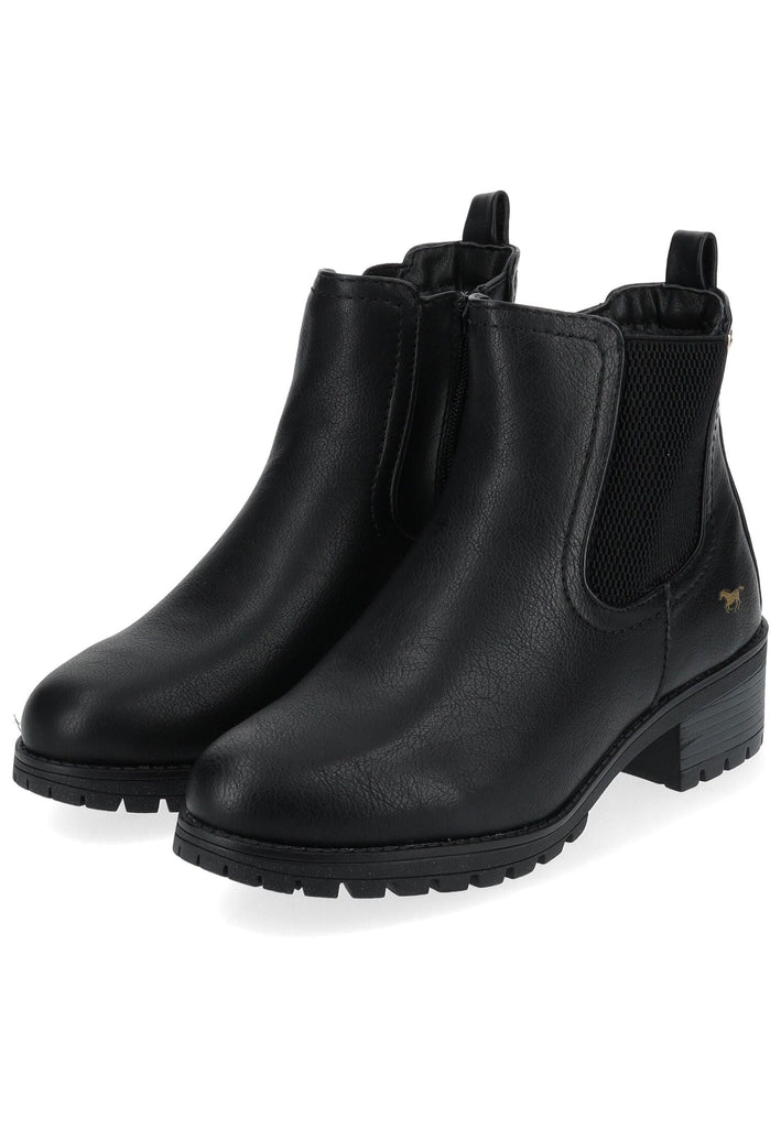 Mustang Stiefelette Lederimitat/Textil Schwarz Warmfutter