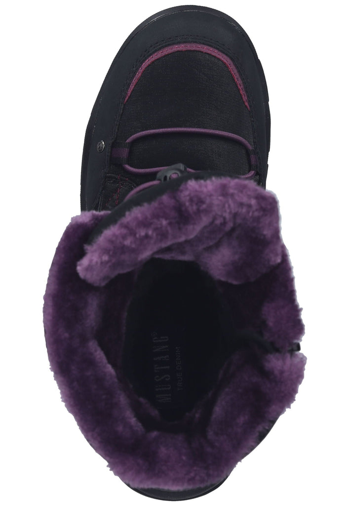 Mustang Stiefelette Lederimitat/Textil Schwarz Warmfutter