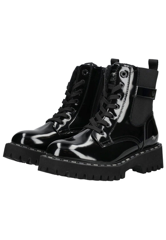 Mustang Stiefelette Lederimitat/Textil Schwarz Warmfutter