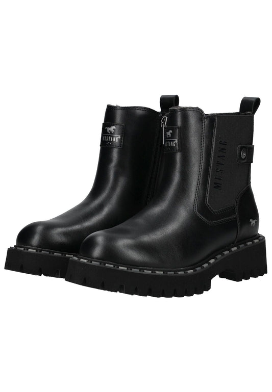 Mustang Stiefelette Lederimitat/Textil Schwarz Warmfutter