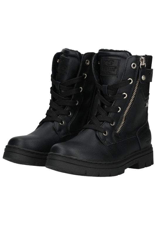 Mustang Stiefelette Lederimitat/Textil Schwarz Warmfutter