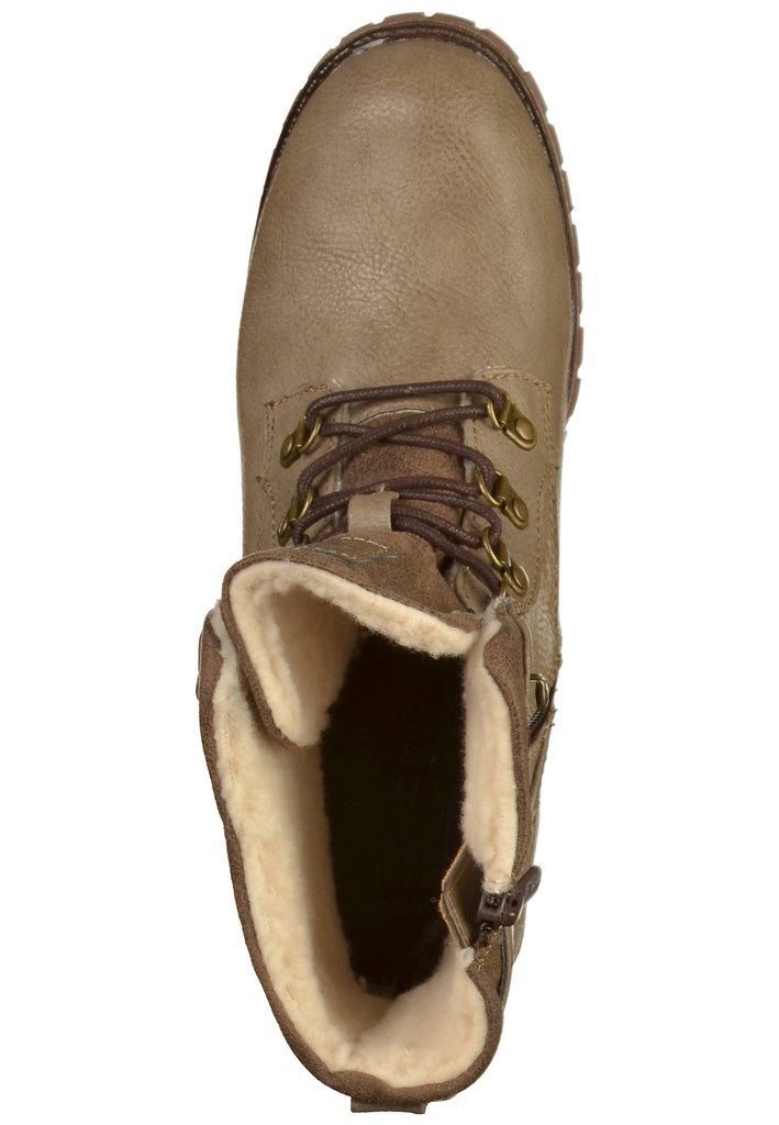 Mustang Stiefelette Lederimitat/Textil Taupe