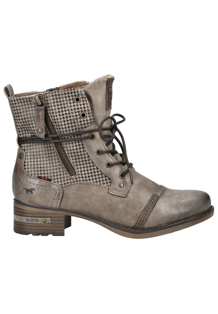 Mustang Stiefelette Lederimitat/Textil Taupe Warmfutter