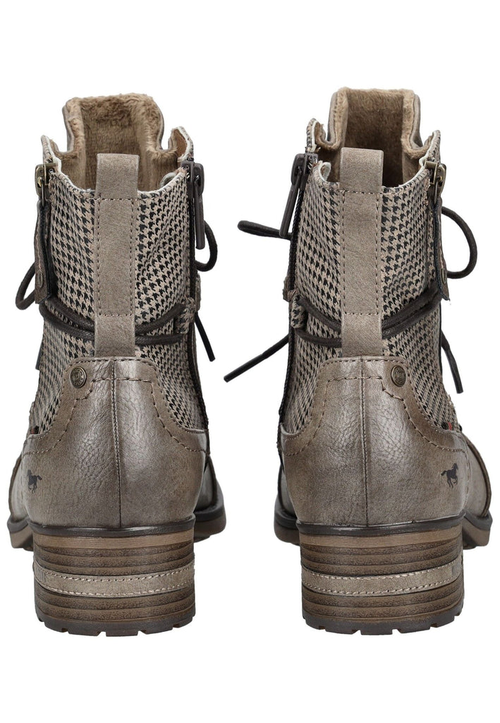 Mustang Stiefelette Lederimitat/Textil Taupe Warmfutter