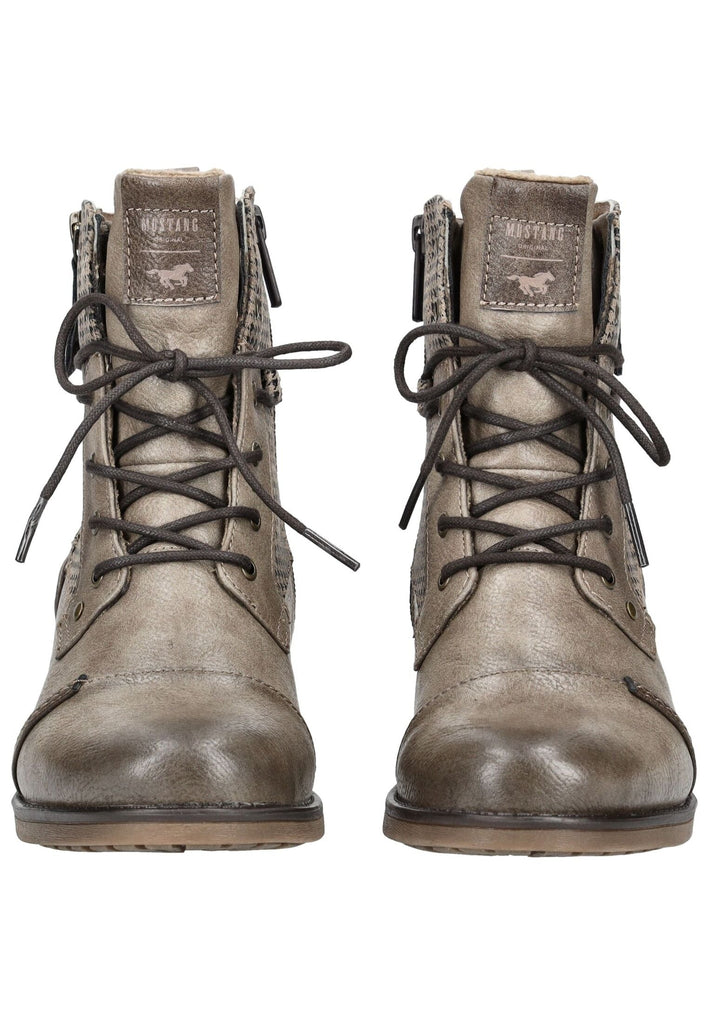 Mustang Stiefelette Lederimitat/Textil Taupe Warmfutter