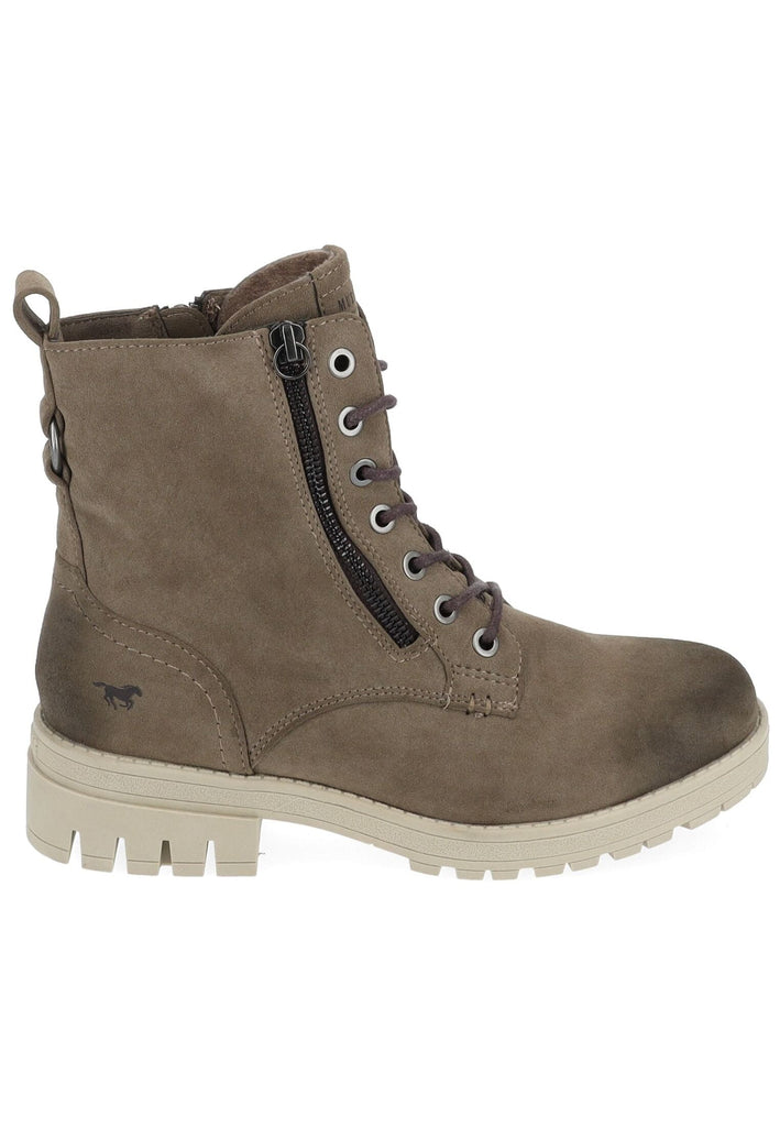 Mustang Stiefelette Lederimitat/Textil Taupe Warmfutter