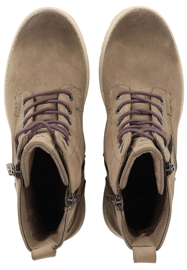 Mustang Stiefelette Lederimitat/Textil Taupe Warmfutter