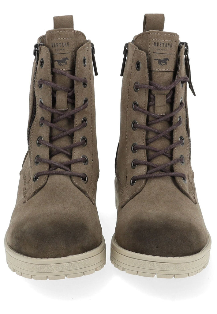 Mustang Stiefelette Lederimitat/Textil Taupe Warmfutter